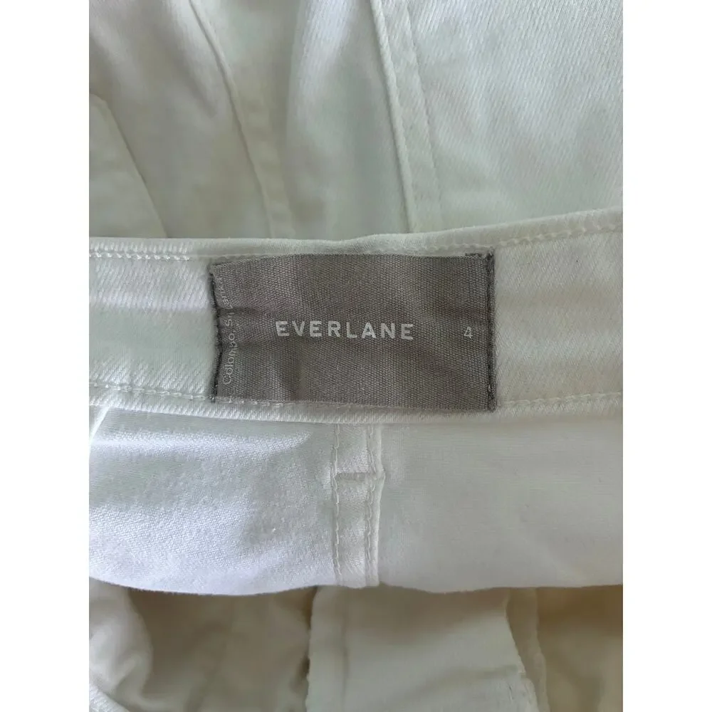 Everlane White Denim Casual Shorts High Waist Size 4